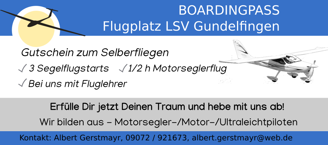 LSV Gundelfingen Gutschein zum Selberfliegen