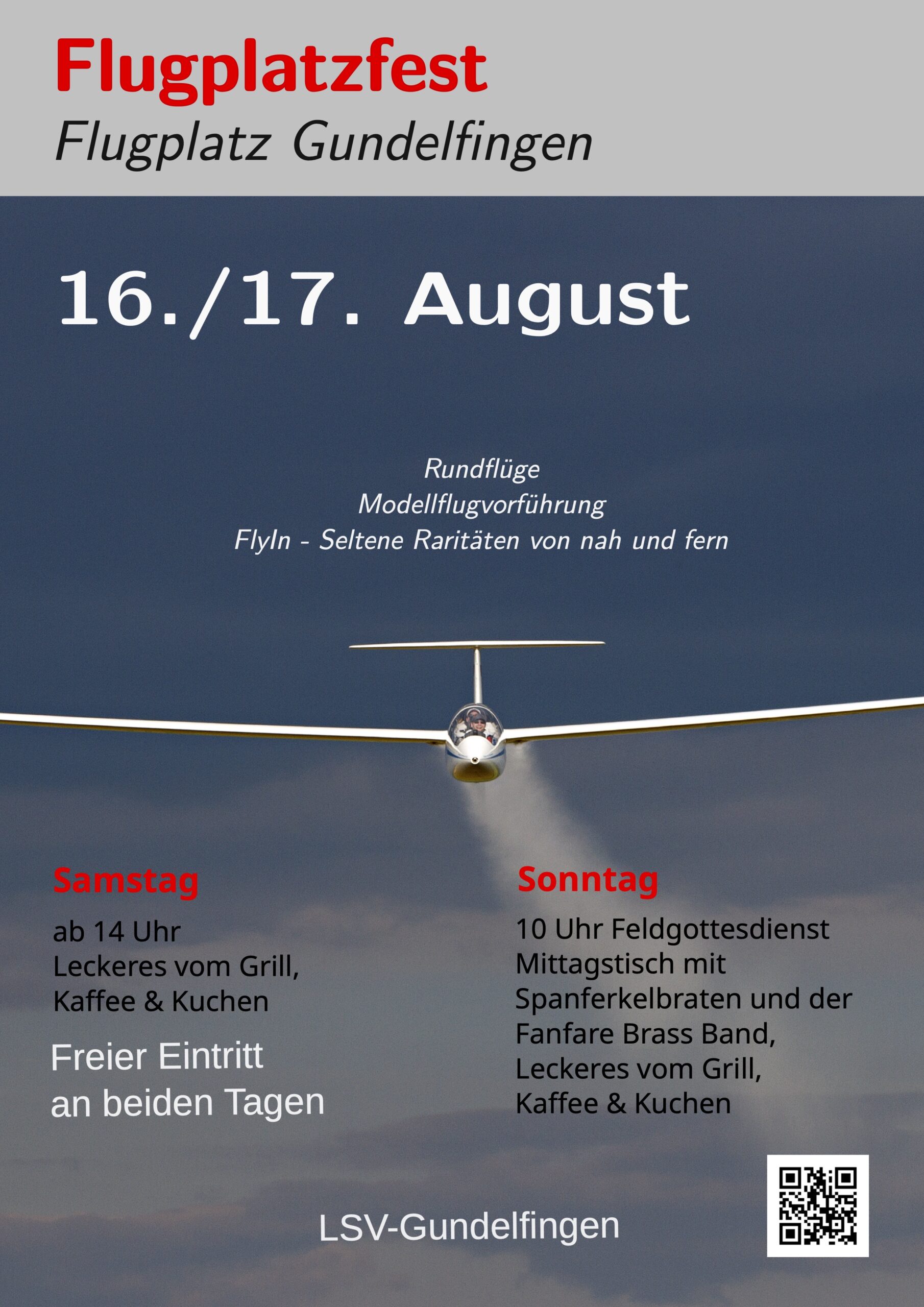 Flugplatzfest 2025 beim LSV Gundelfingen am 16. und 17. August 2025